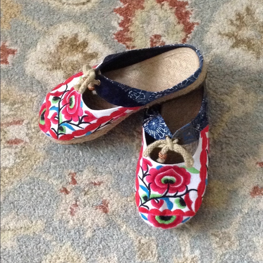 Unique embroidered slip on shoes